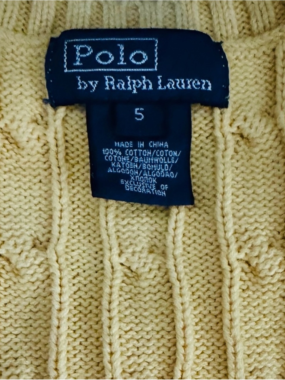 Boys Ralph Lauren Yellow Cable-Knit V-Neck Sweater Vest - Picture 5 of 7